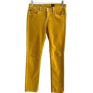 AG Stevie Corduroy Petite Slim Straight Jeans 27P Yellow Ankle Preppy Capsule